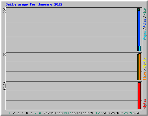 Daily usage for January 2012
