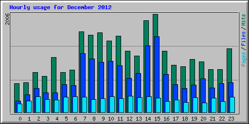 Hourly usage for December 2012