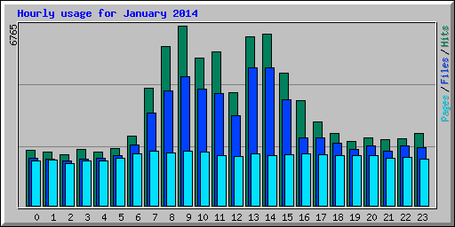 Hourly usage for January 2014