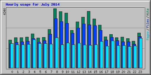 Hourly usage for July 2014