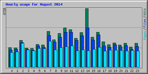 Hourly usage for August 2014