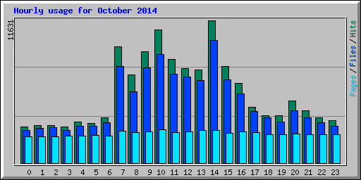 Hourly usage for October 2014