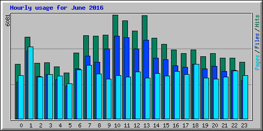 Hourly usage for June 2016