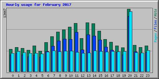Hourly usage for February 2017